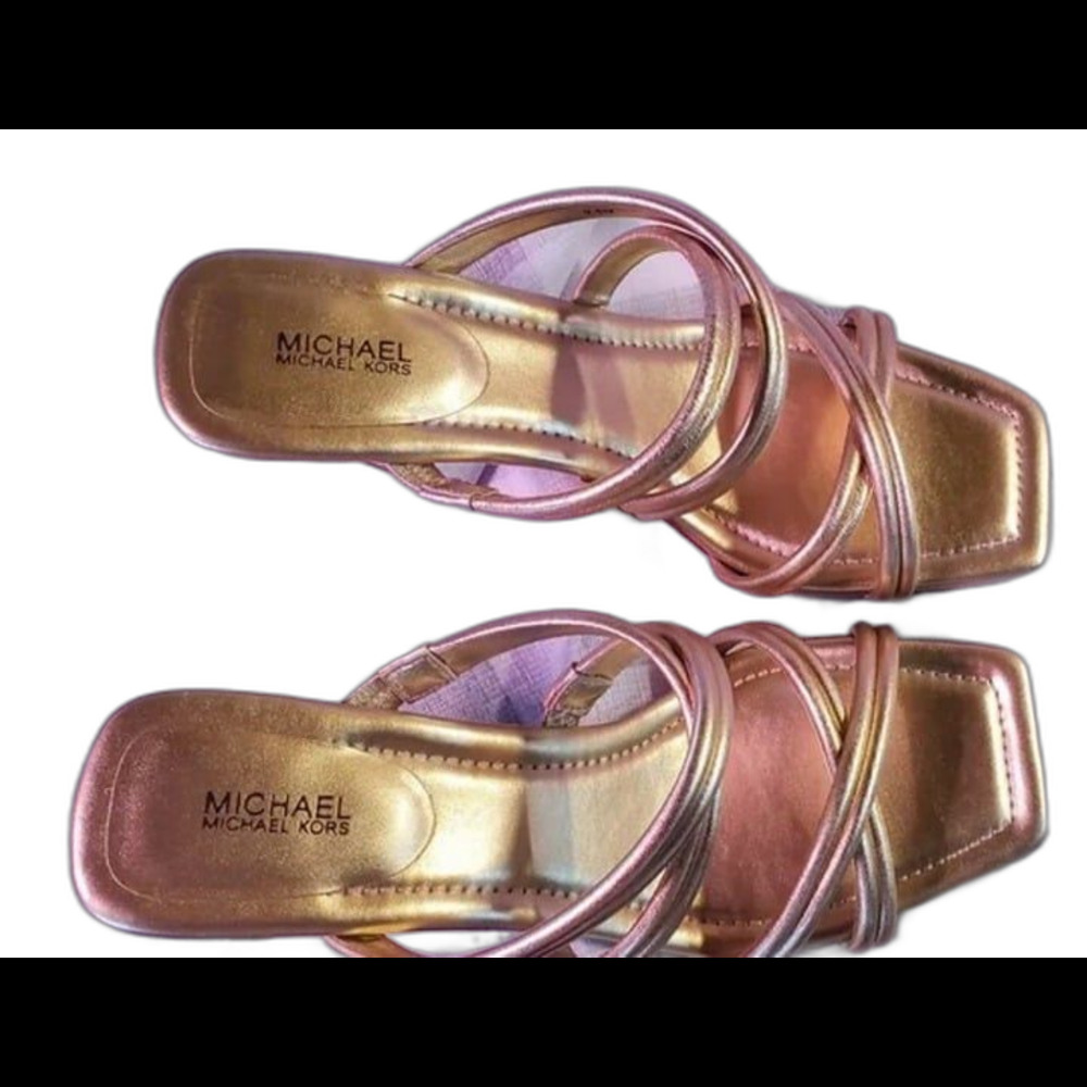 MICHAEL Michael Kors Corrine Metallic Leather Sandal NWT DEADSTOCK